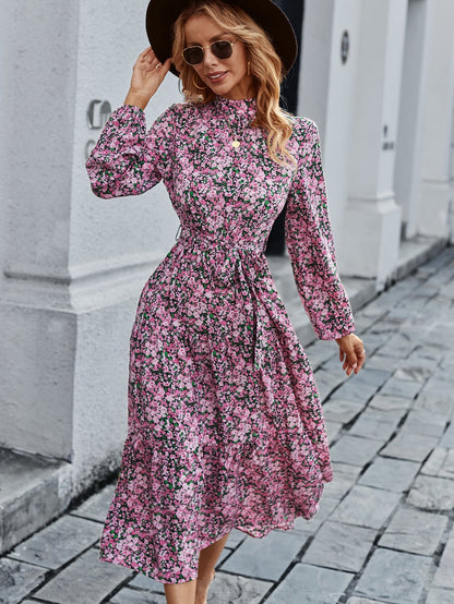 High Floral Vintage Dress