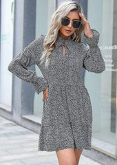 Keyhole Neck Animal Dress