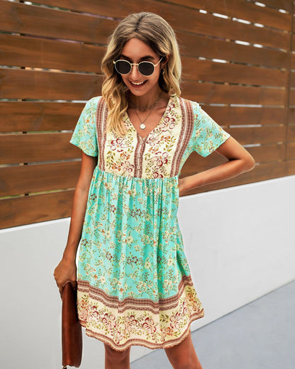 Multicolor Floral Boho Dress