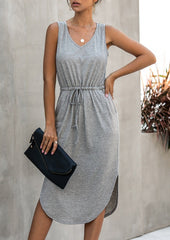 Drawstring Rounded Hem Dress
