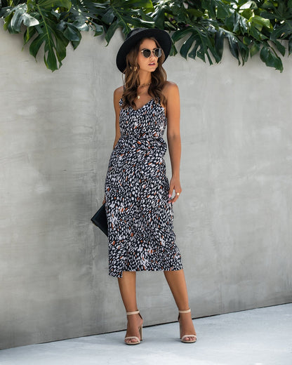 V Neck Animal Dress