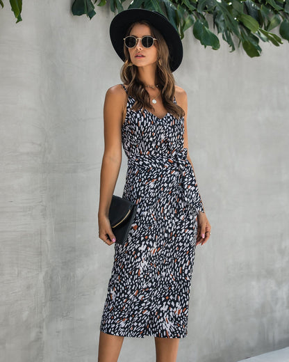 V Neck Animal Dress