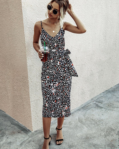 V Neck Animal Dress