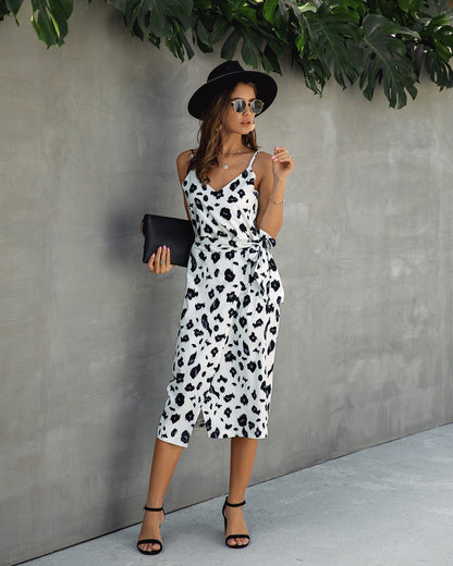 V Neck Animal Dress