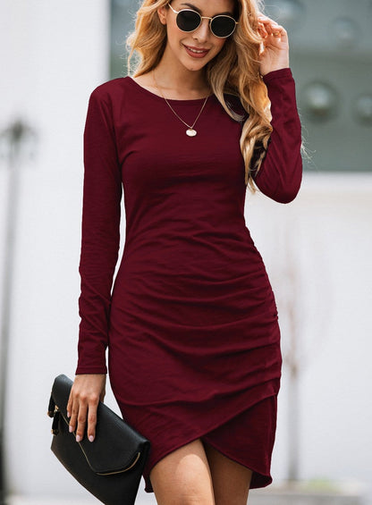 Long Sleeve Overlap Dress