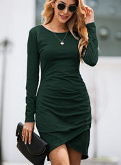 Long Sleeve Overlap Dress