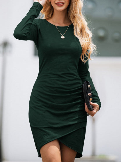 Long Sleeve Overlap Dress