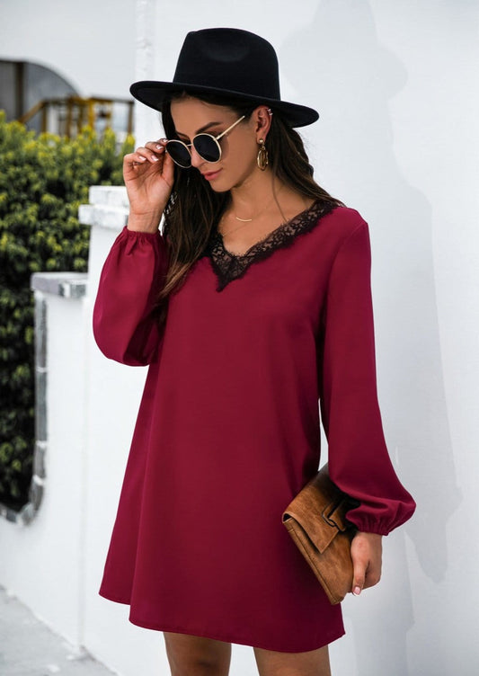 V Neck Trim Dress