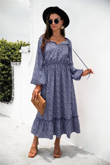 Neck Ruffle Hem Dress