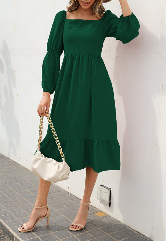 Double Sleeve Solid Dress