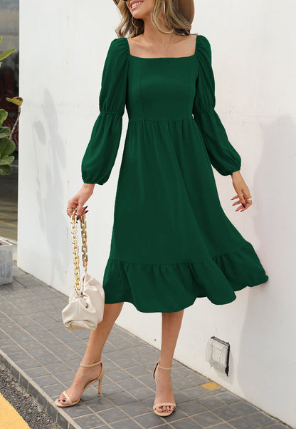 Double Sleeve Solid Dress