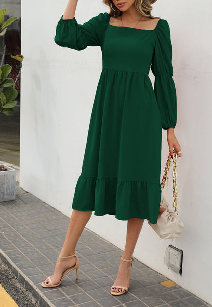 Double Sleeve Solid Dress