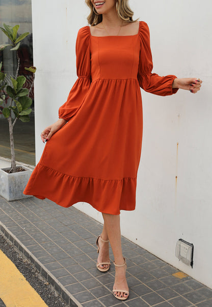 Double Sleeve Solid Dress