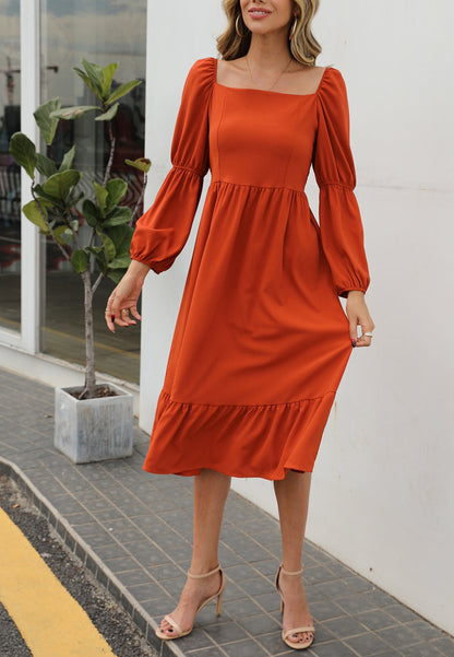 Double Sleeve Solid Dress