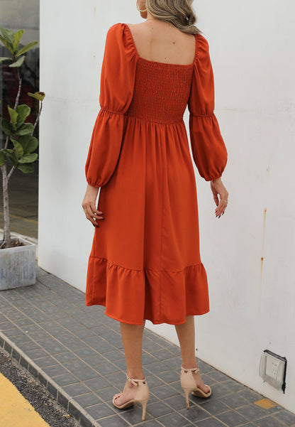 Double Sleeve Solid Dress