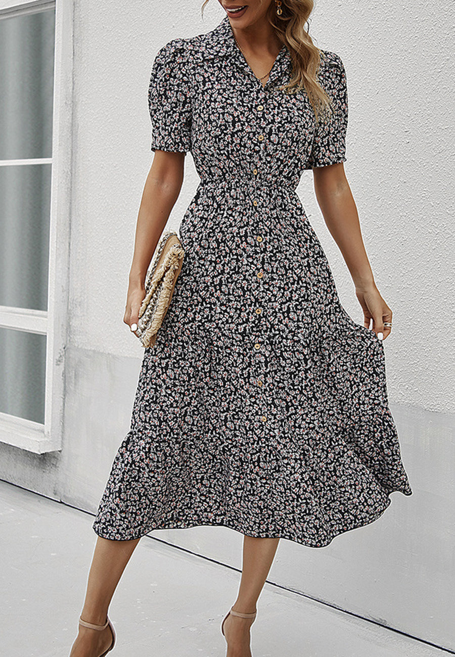Floral Sleeve Vintage Dress