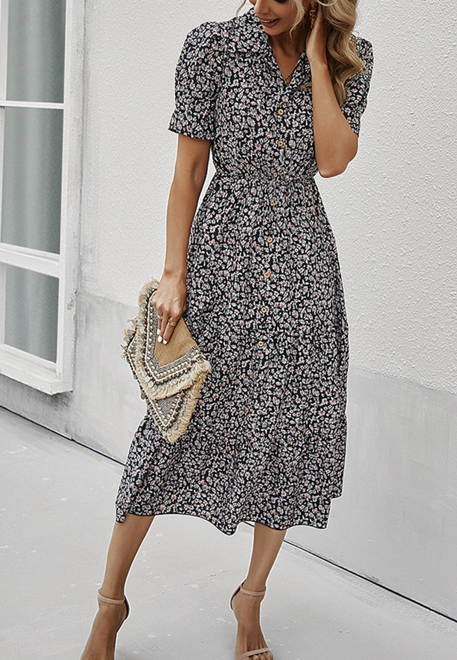 Floral Sleeve Vintage Dress