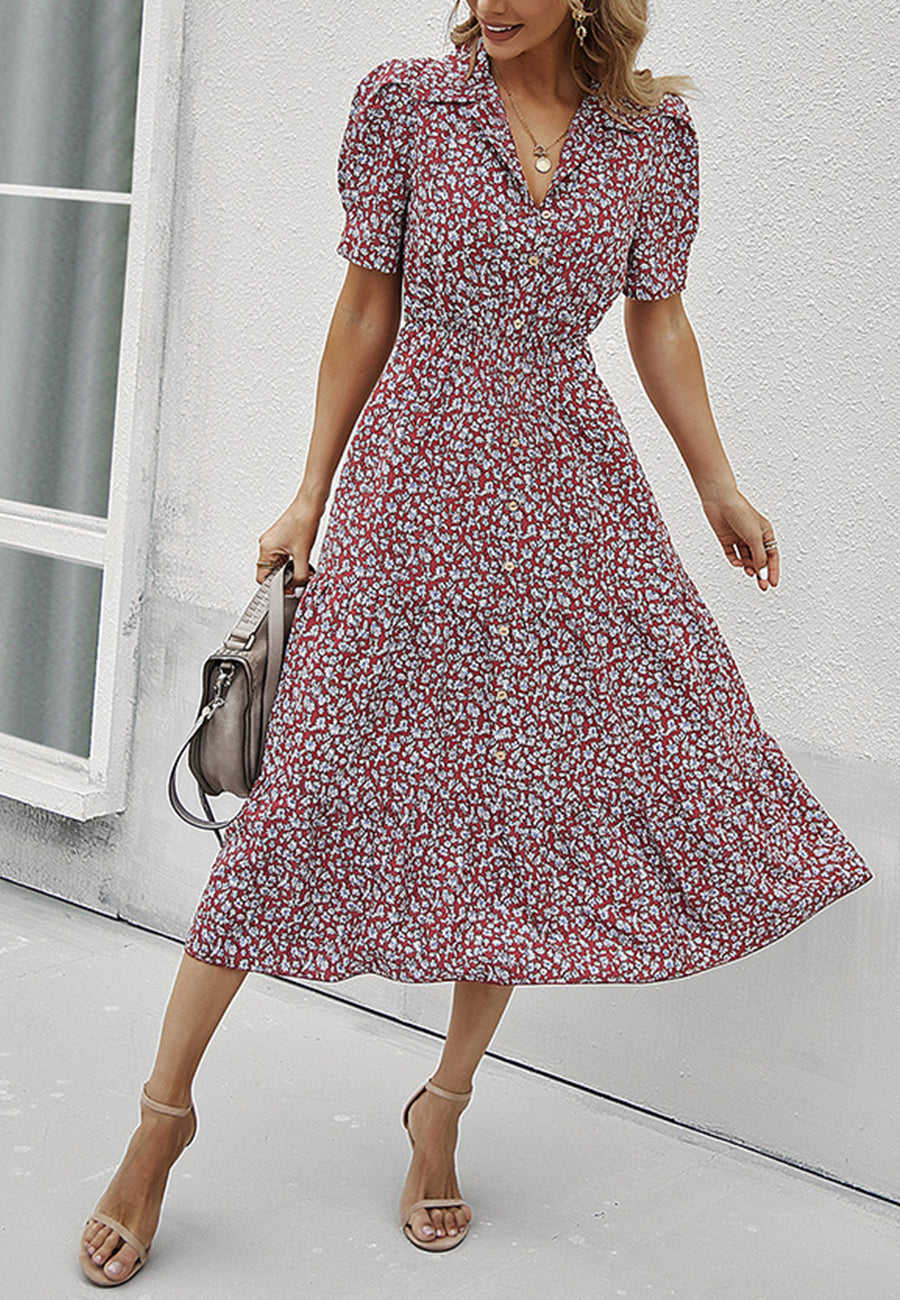 Floral Sleeve Vintage Dress