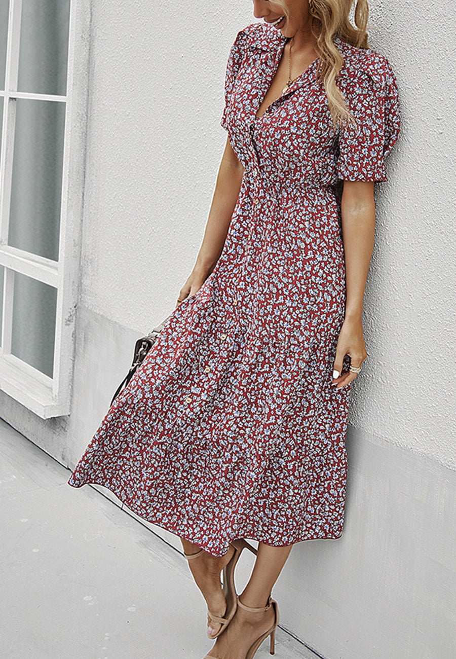 Floral Sleeve Vintage Dress