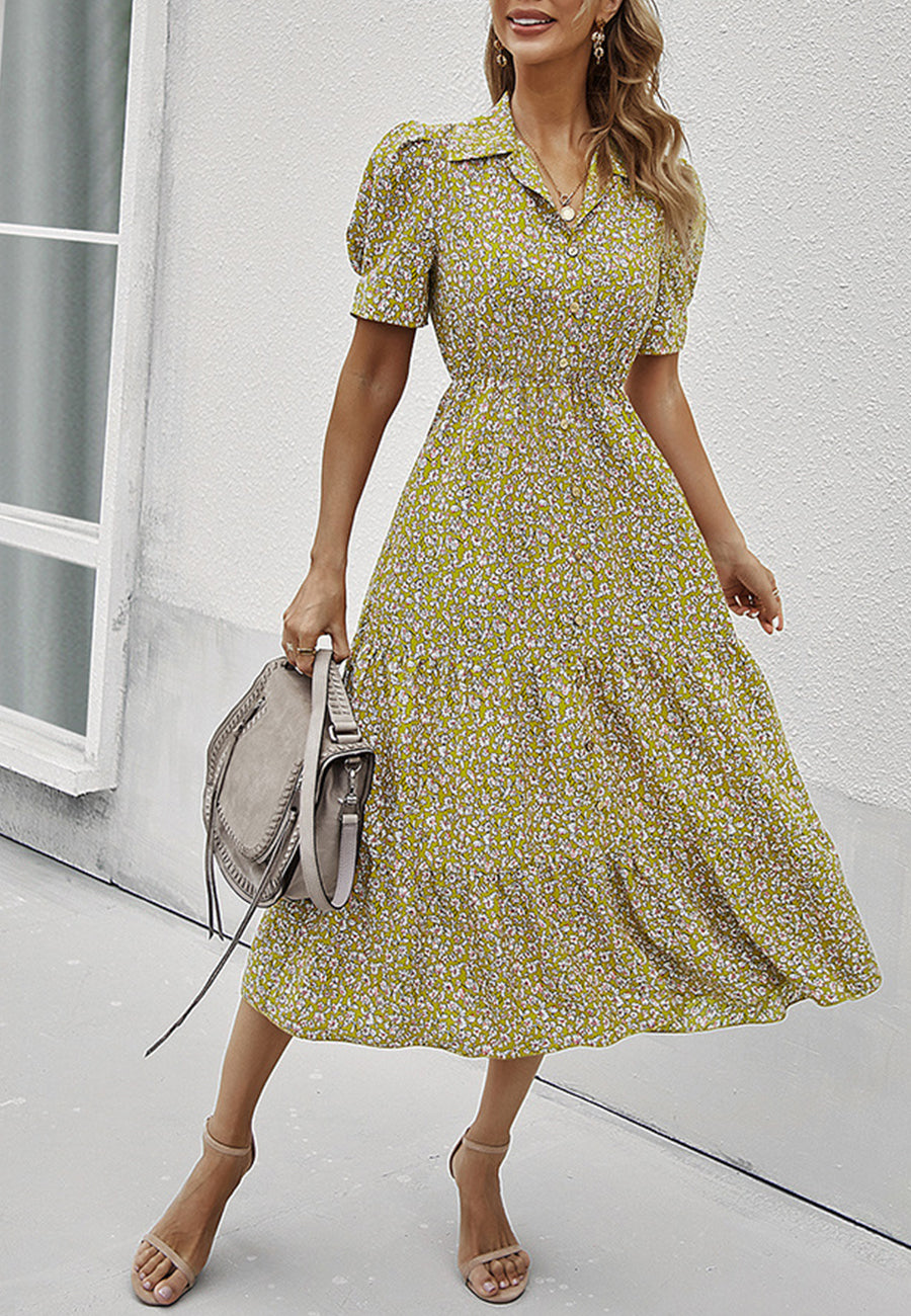 Floral Sleeve Vintage Dress
