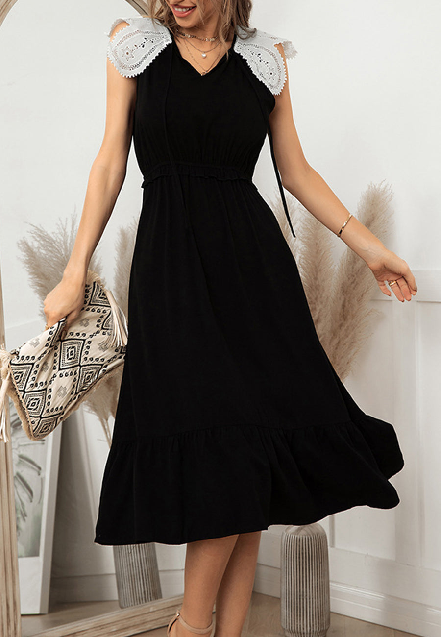Tie Neck Lace Dress