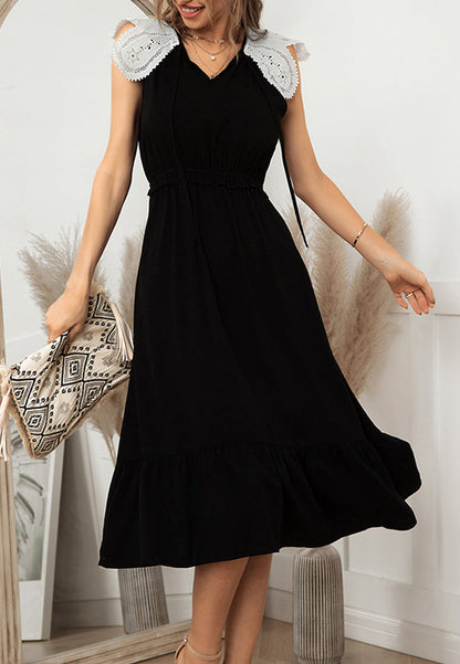 Tie Neck Lace Dress