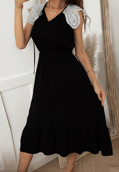Tie Neck Lace Dress