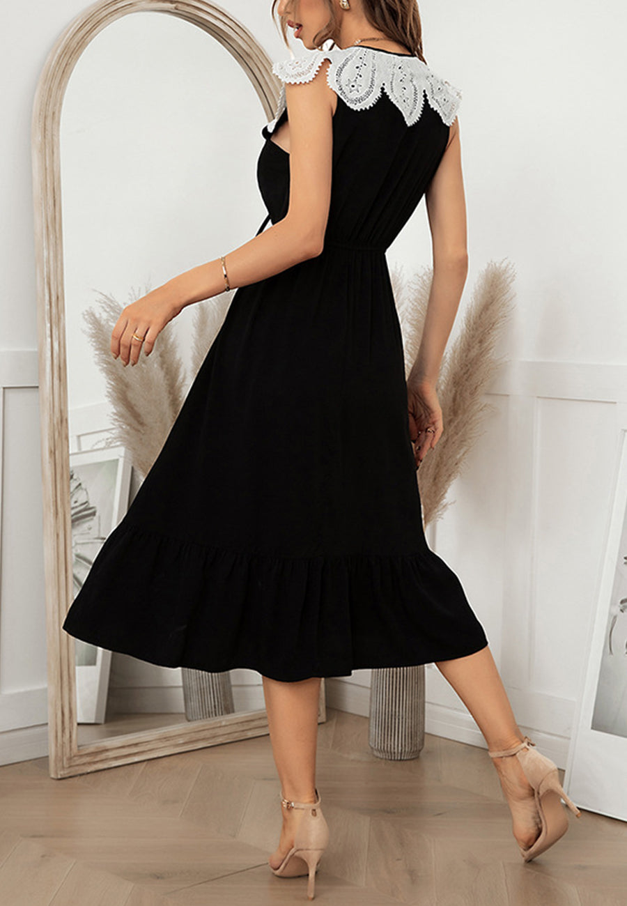 Tie Neck Lace Dress