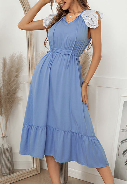 Tie Neck Lace Dress