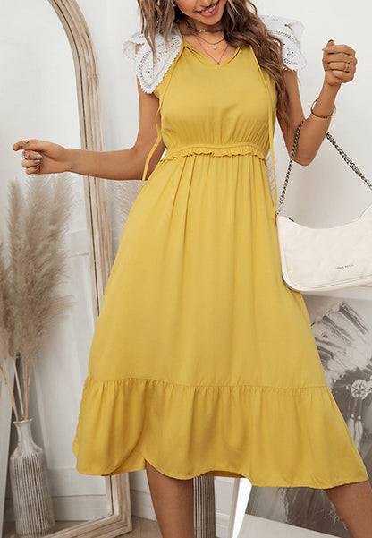 Tie Neck Lace Dress