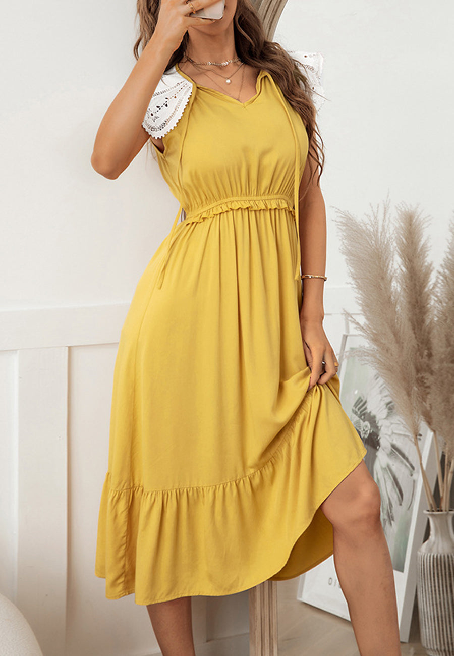 Tie Neck Lace Dress