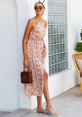 Halter Neck Floral Dress