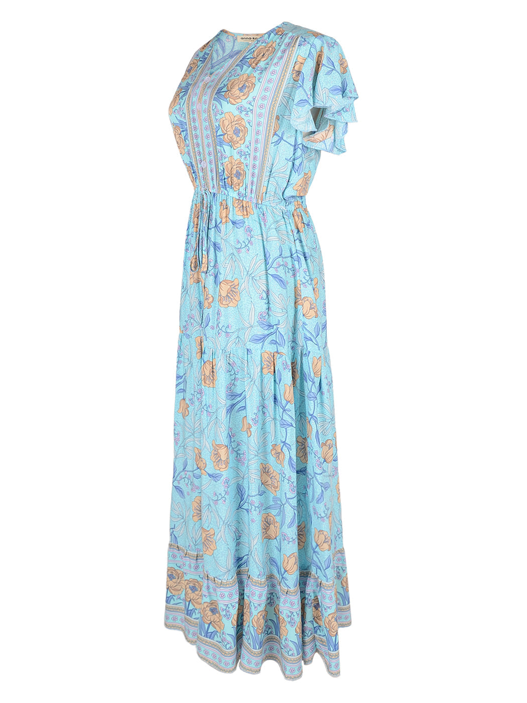 Print Butterfly Sleeve Dress