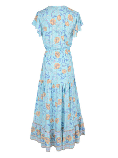 Print Butterfly Sleeve Dress
