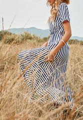 V Neck Print Dress