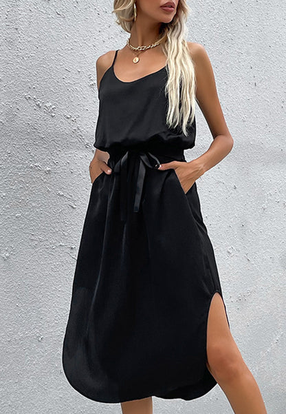 Solid Color Round Dress