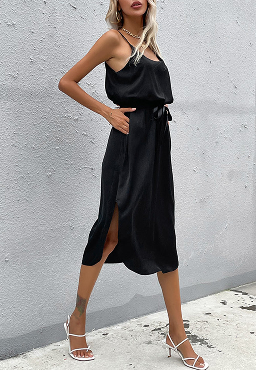 Solid Color Round Dress