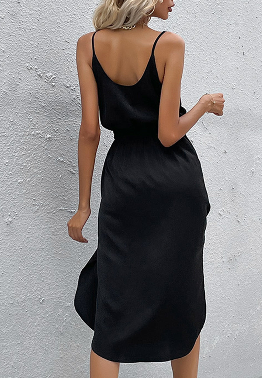 Solid Color Round Dress