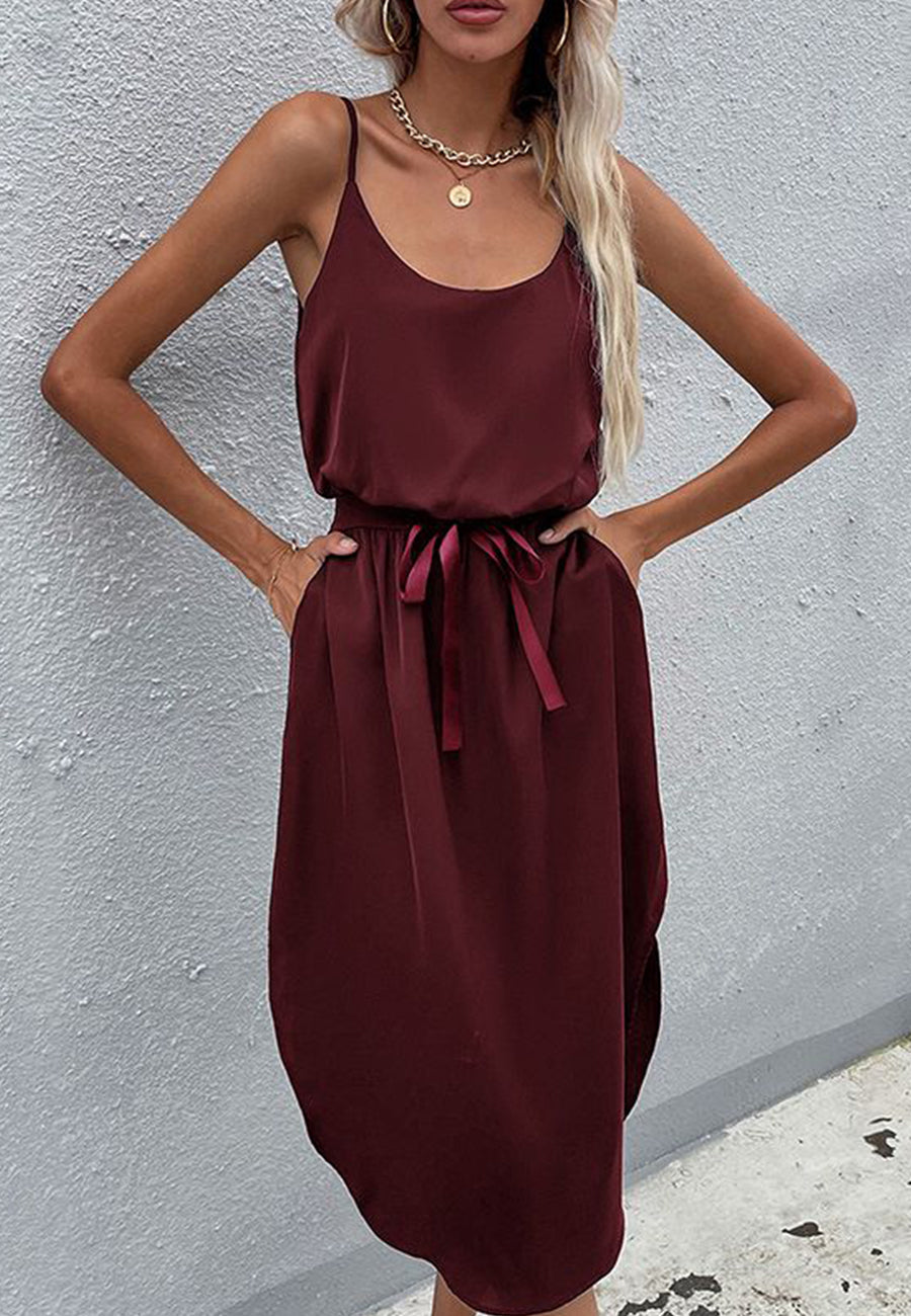 Solid Color Round Dress