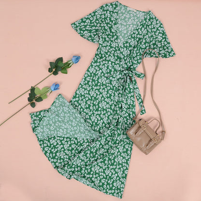 Print Summer Wrap Dress