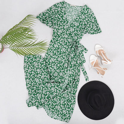 Print Summer Wrap Dress