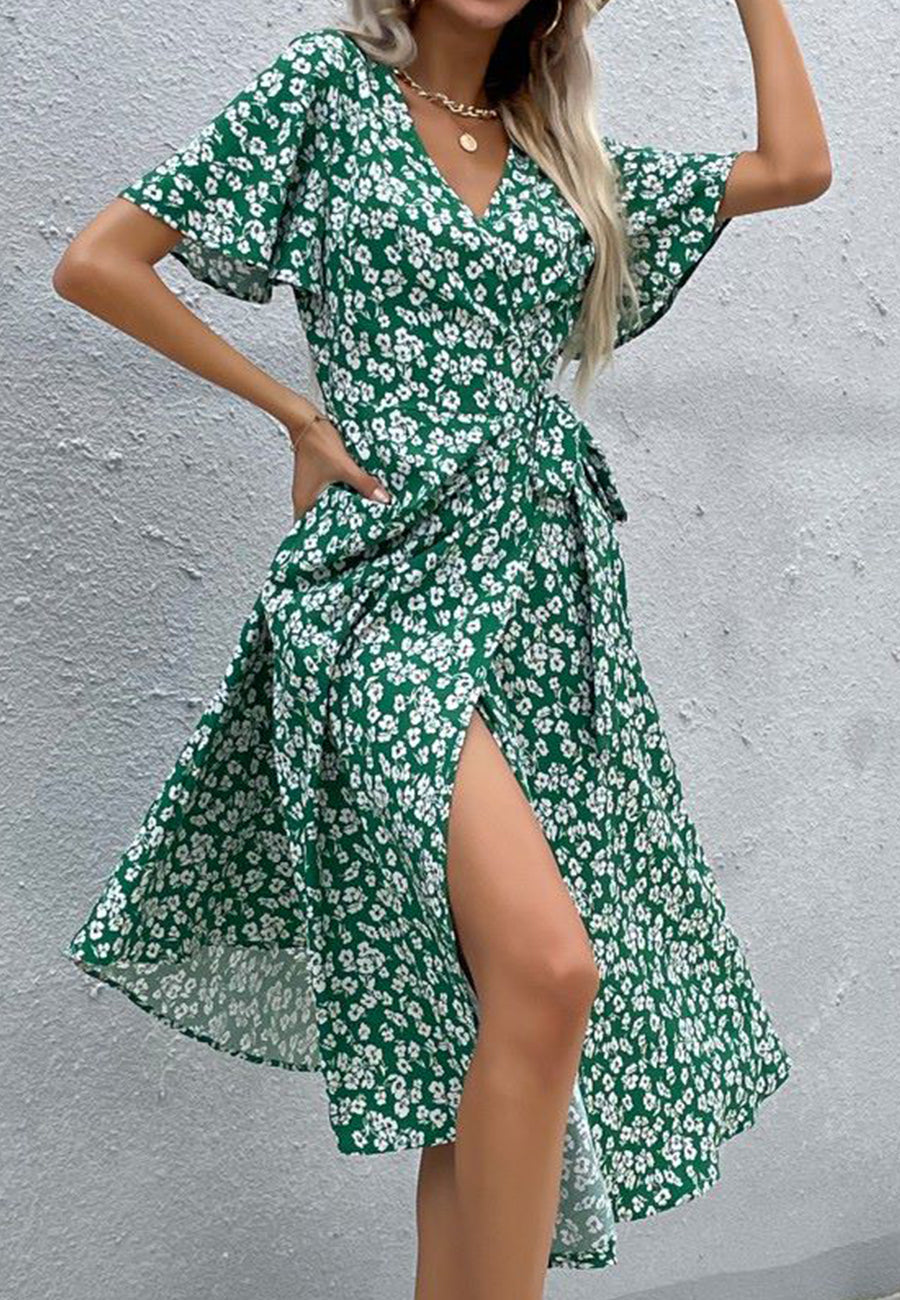 Print Summer Wrap Dress