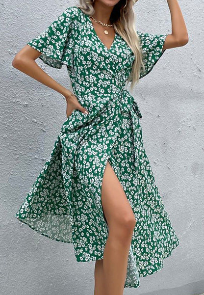 Print Summer Wrap Dress