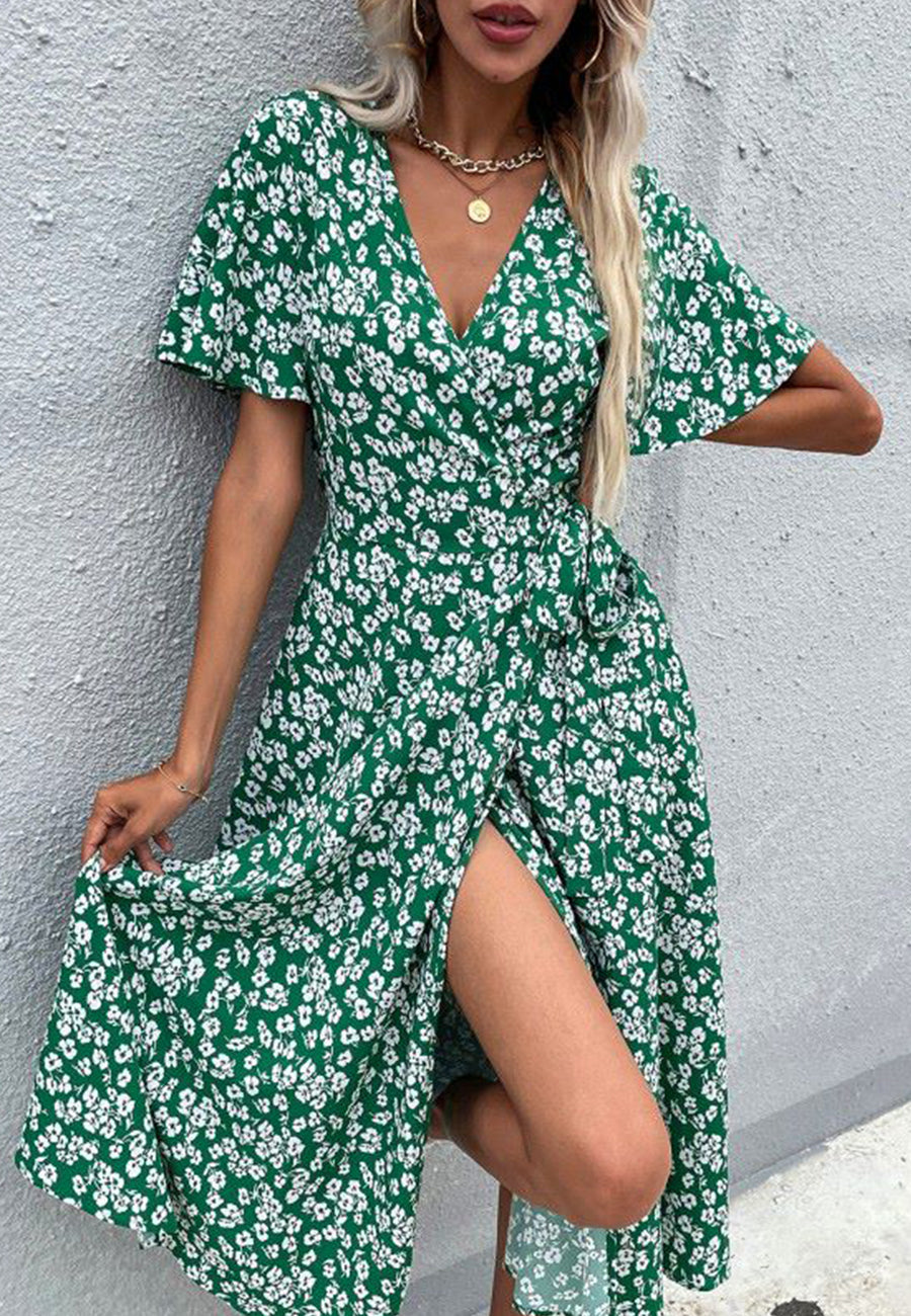 Print Summer Wrap Dress