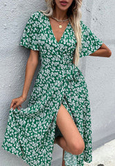 Print Summer Wrap Dress