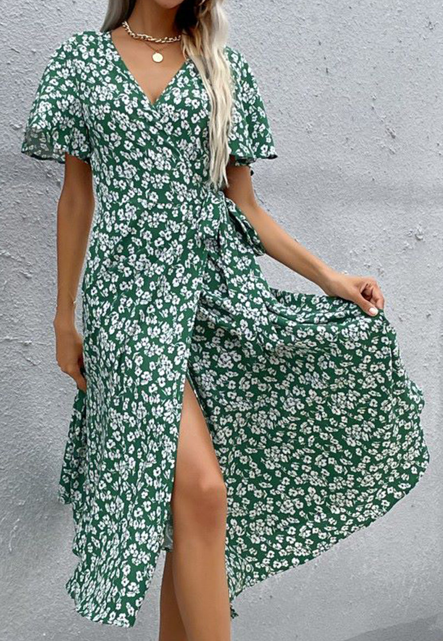 Print Summer Wrap Dress