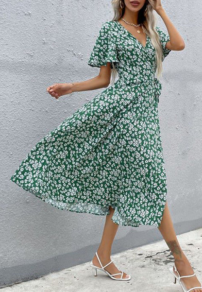 Print Summer Wrap Dress