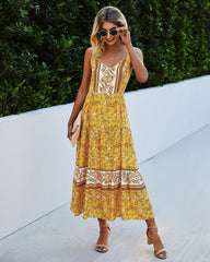 V Floral Maxi Dress