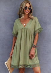 Hem V Neck Dress