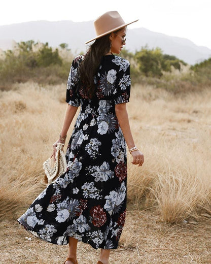 Minimalist Button Print Dress